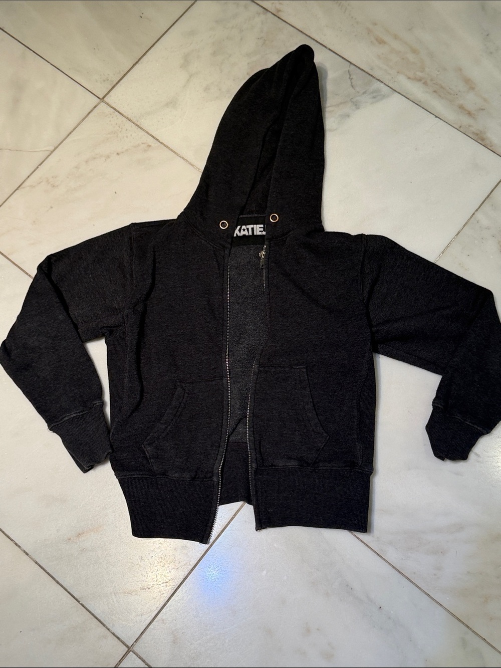 Skatie Kids Dark Grey Zip-Up Hoodie Jacket
